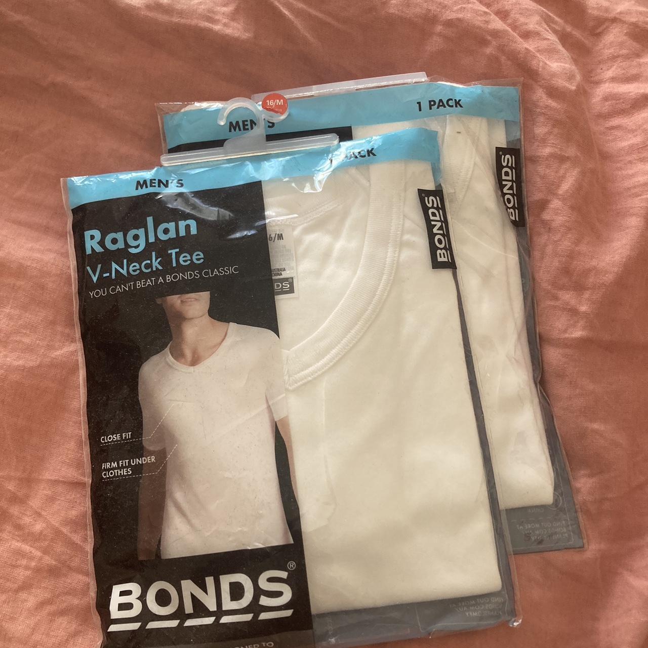 Men’s Bonds VNeck white raglan tshirts. Brand new... Depop