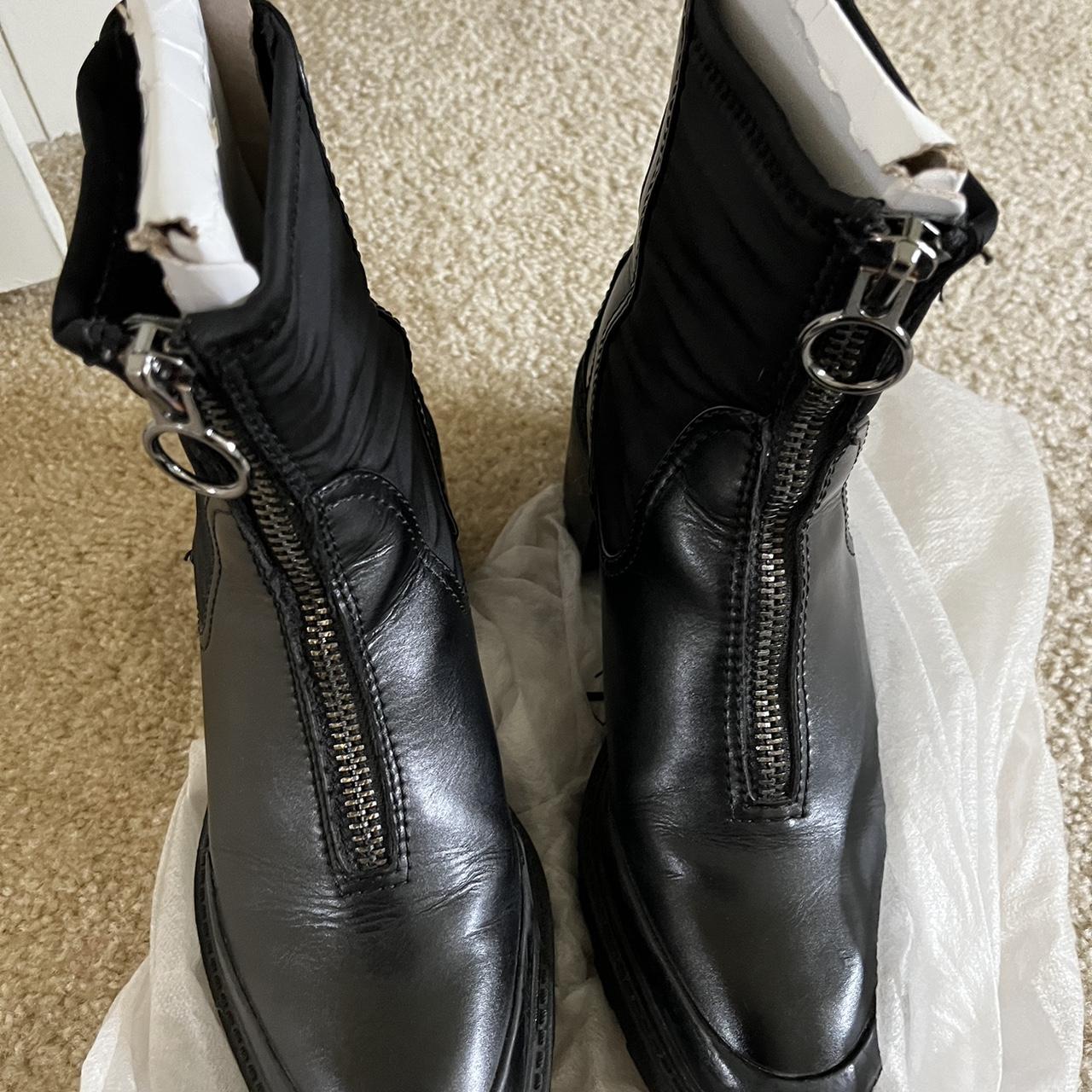 ZARA black boots with zipper Size US 7.5 - Depop