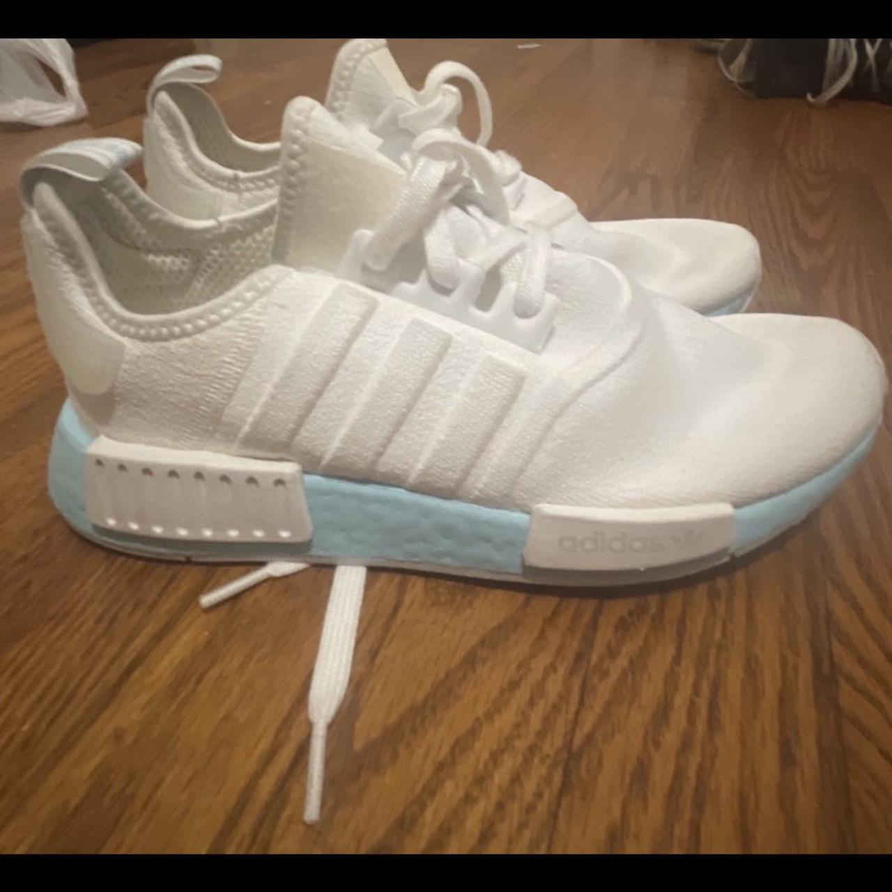 Womens nmd r1 athletic shoe shop  white  clear aqua