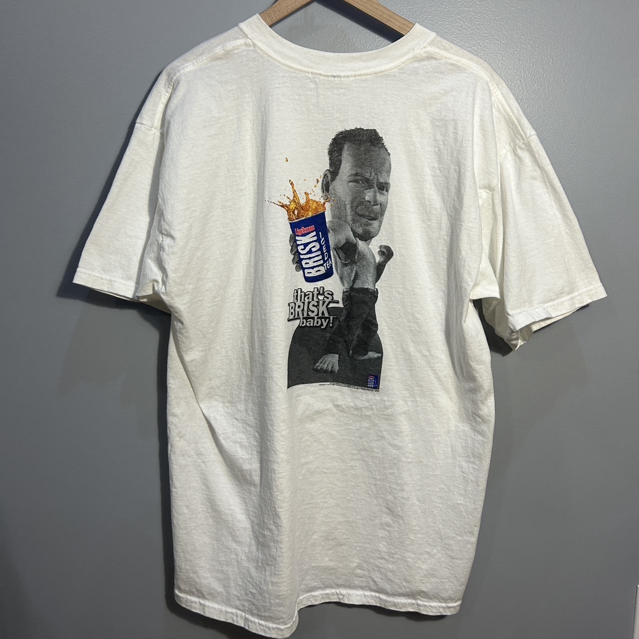 Vintage Bruce Willis Brisk Lipton tea promo tee - Depop