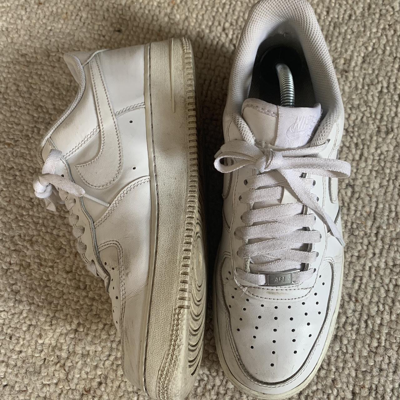 White Air Force UK size 8. Slight creasing in the... - Depop