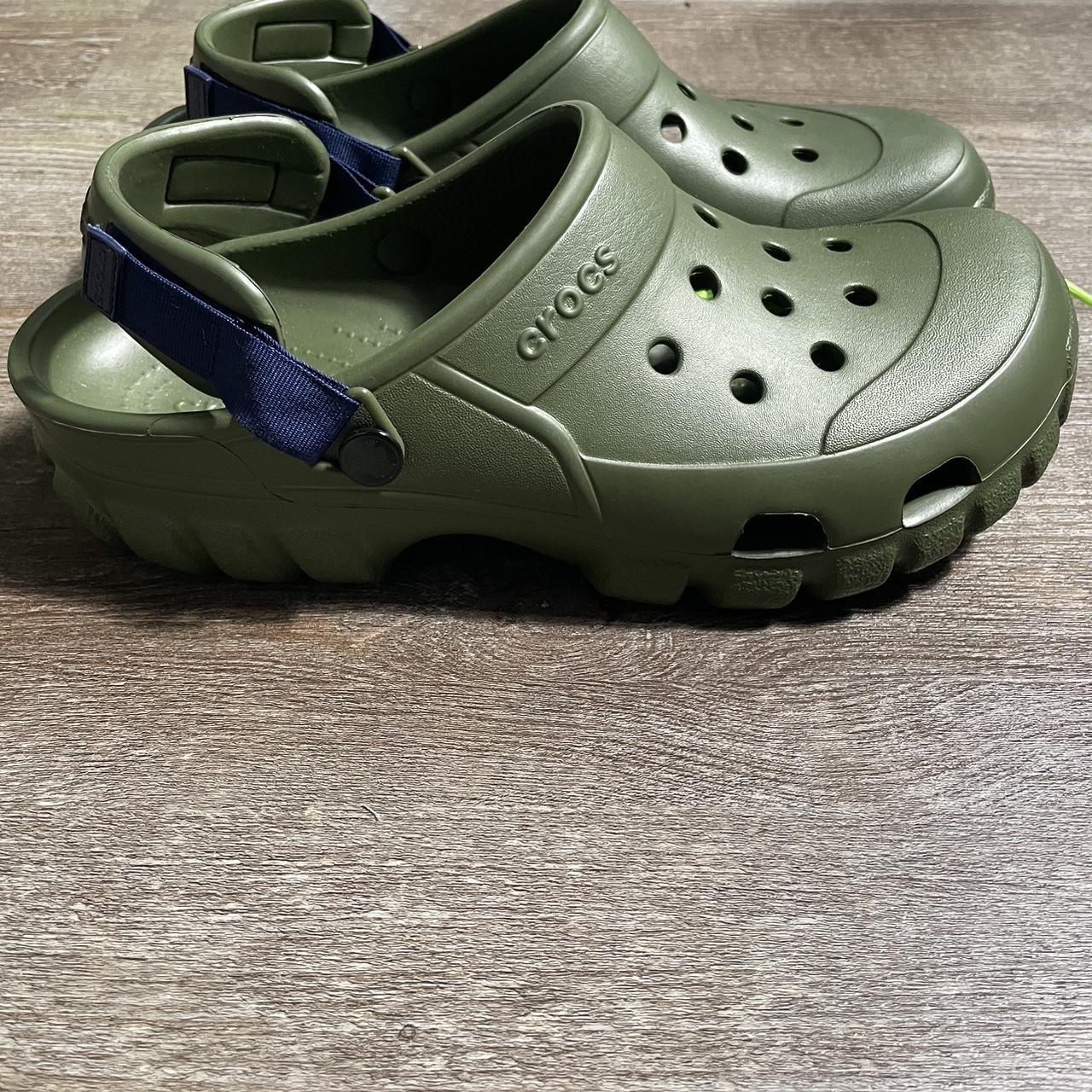 military green crocs