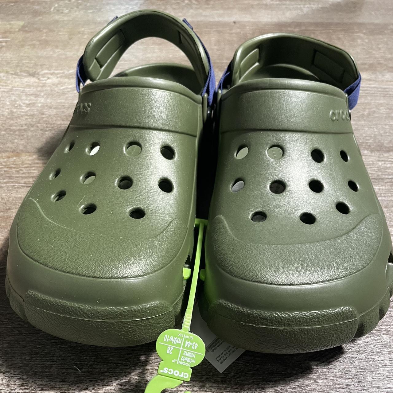 military green crocs