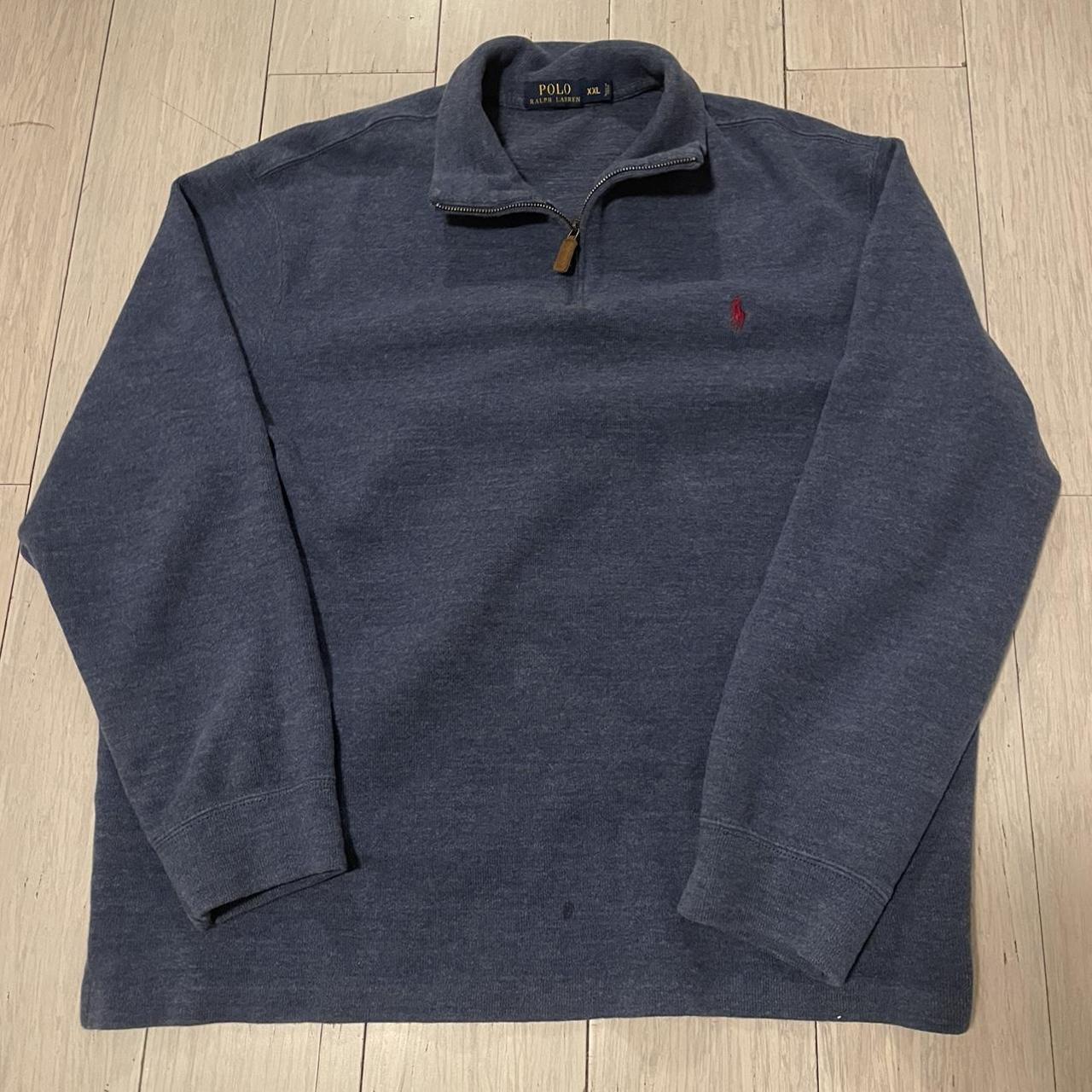 Polo Ralph Lauren Men's Blue and Red Jumper | Depop