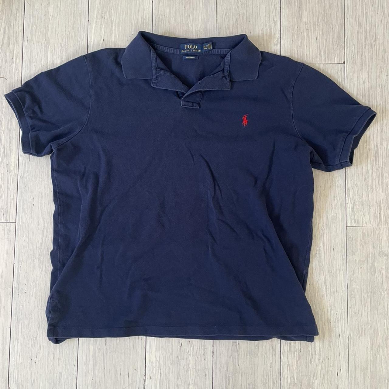 Men's Navy and Red Polo-shirts | Depop