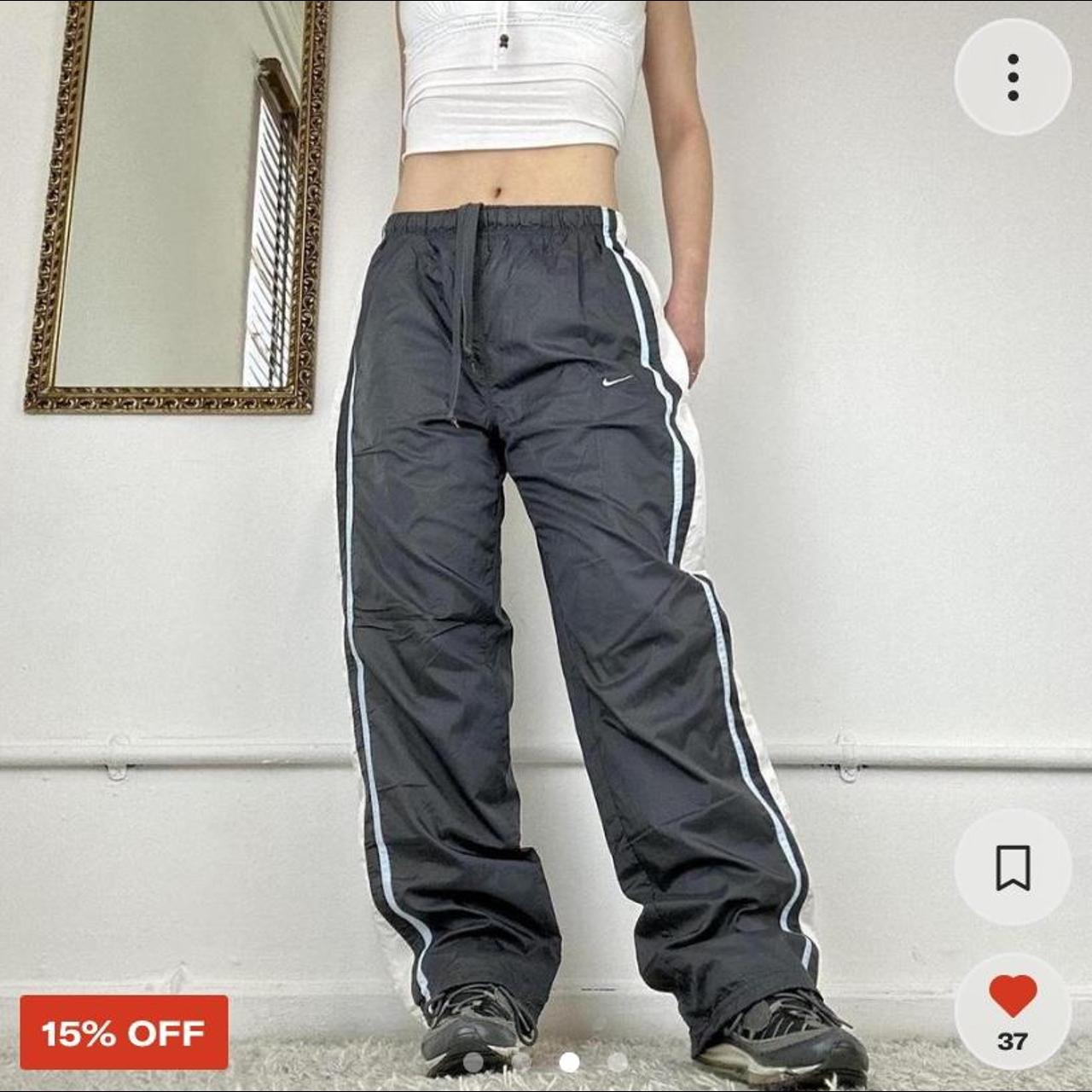 Nike unisex baggy y2k track pants 2000’s Perfect... - Depop