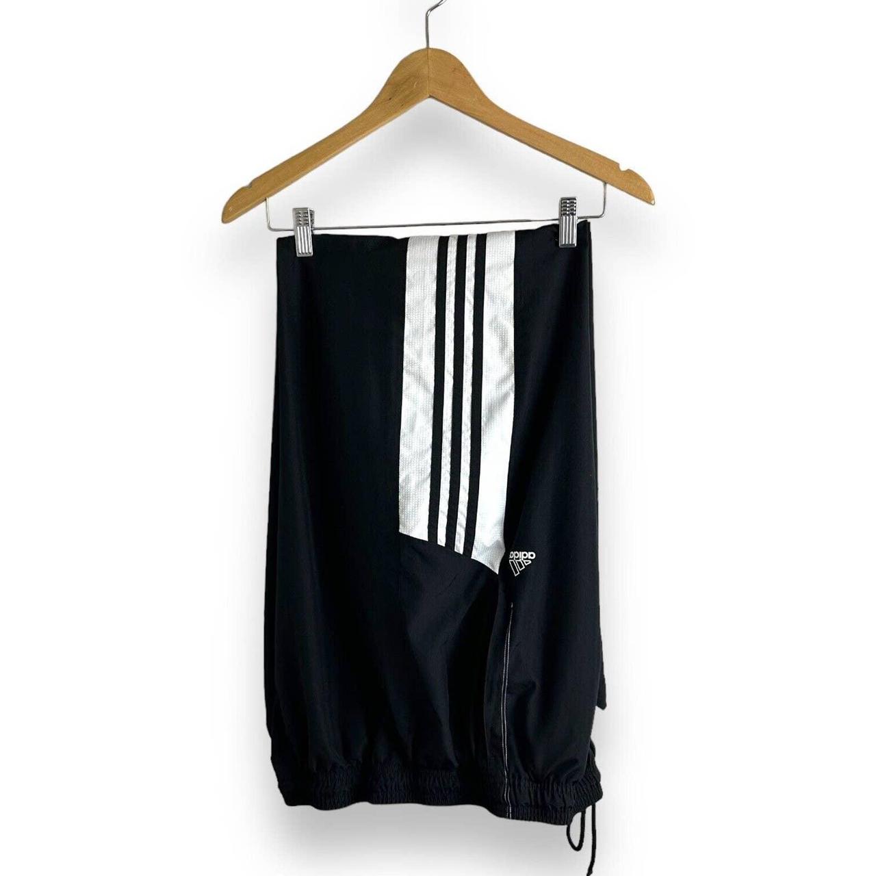 Adidas Track Pants Open Hem 3 Stripes Black Joggers