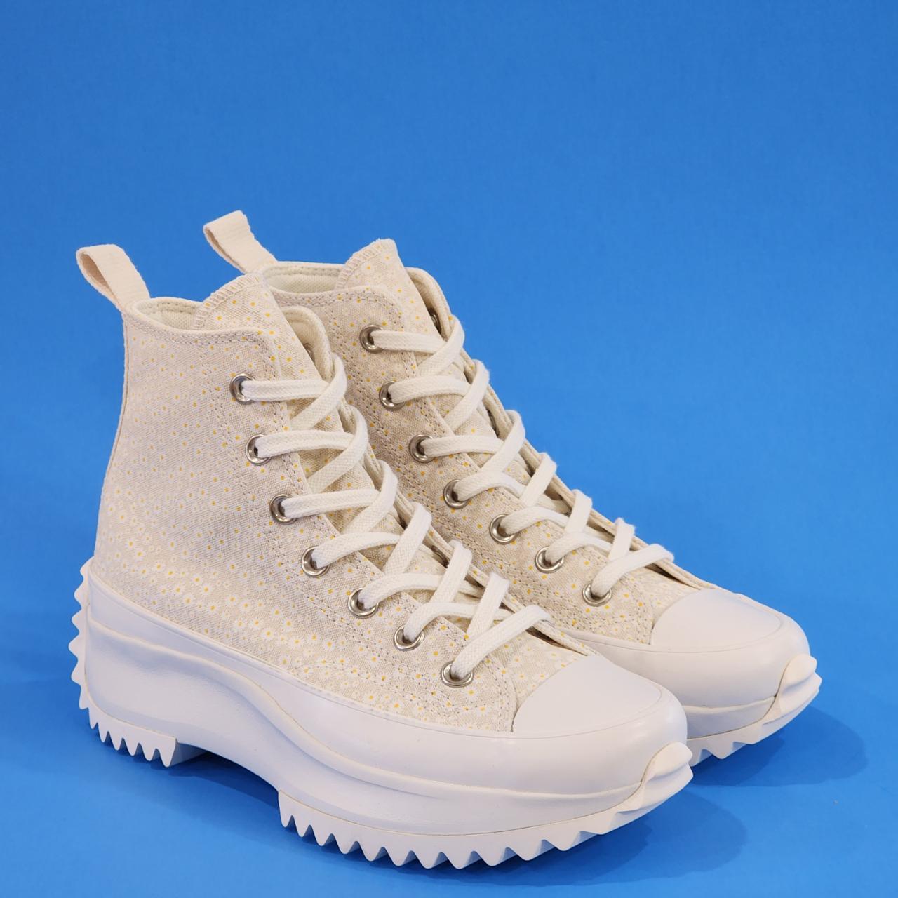 Converse Women's White and Cream Trainers Depop