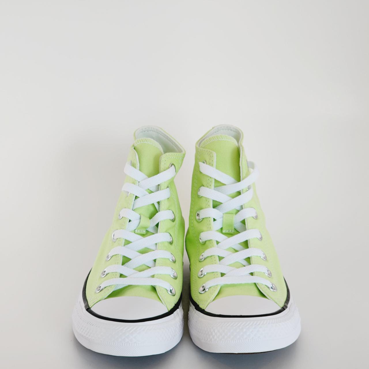 Lime green clearance converse high tops