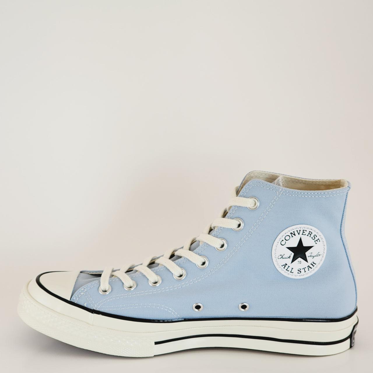 Sky blue converse store high tops