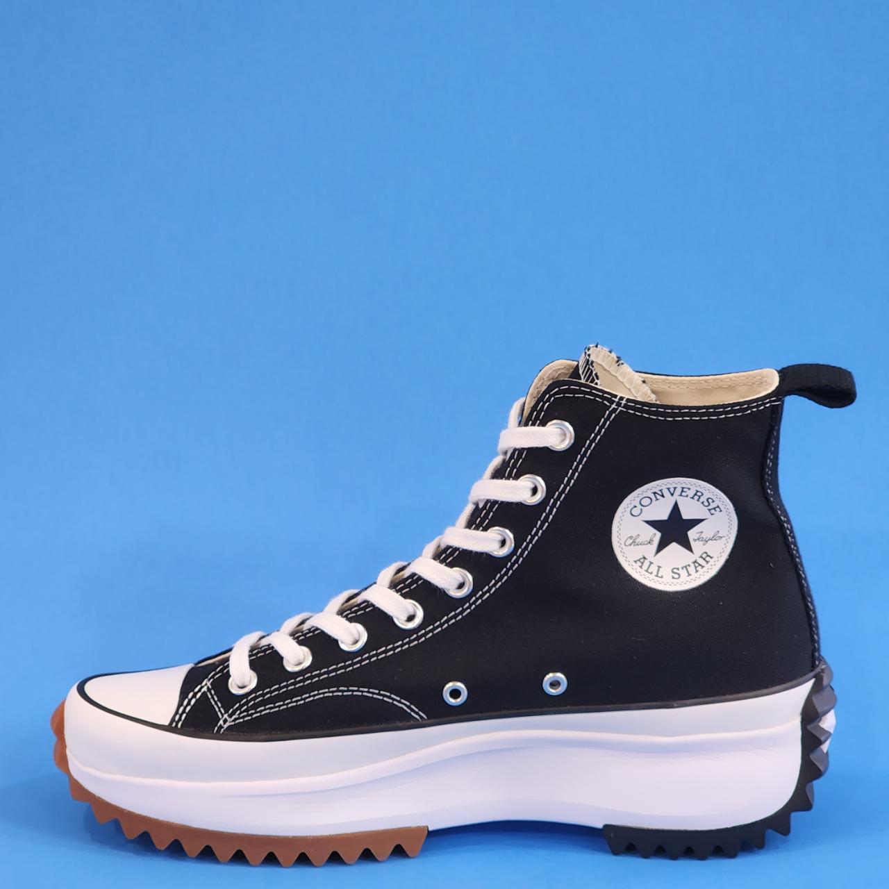 Converse Run Star Hike High Black White Gum Unisex... - Depop