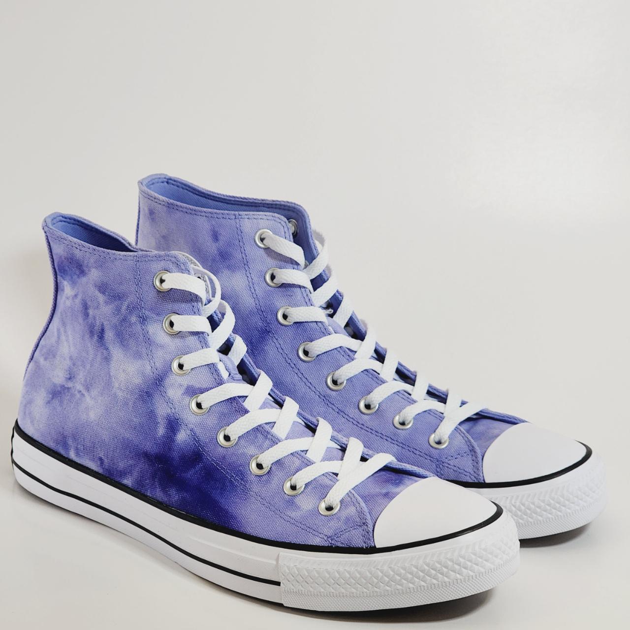 Purple tie dye store converse