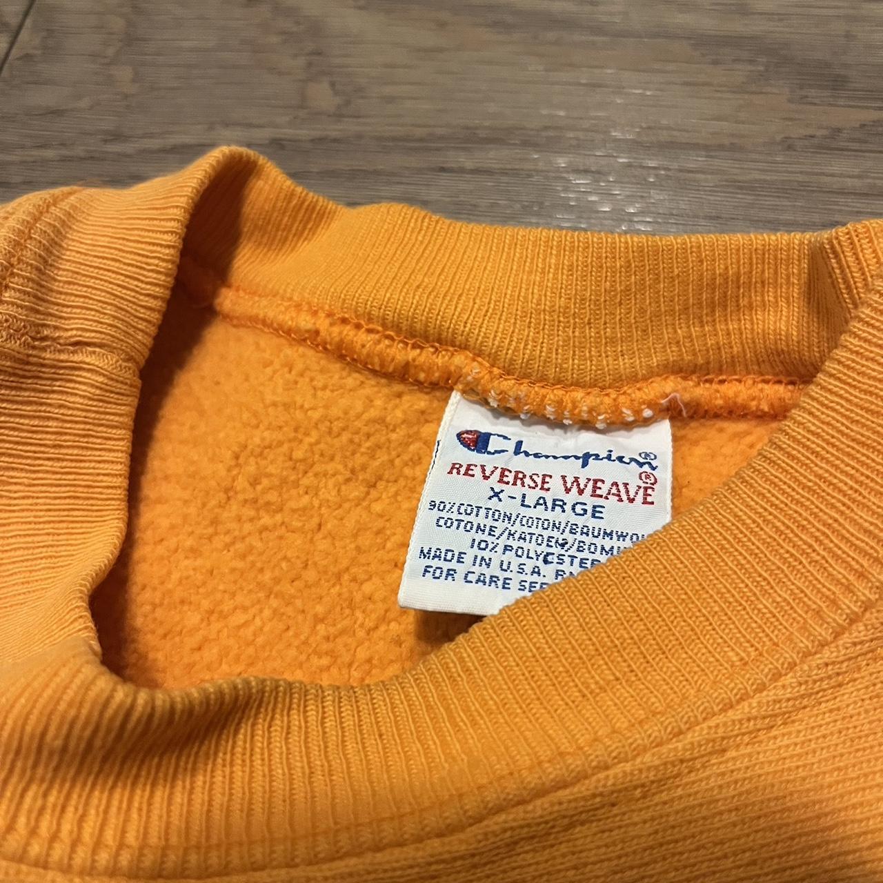 Vintage 90's pumpkin orange USA reverse weave. Size... - Depop