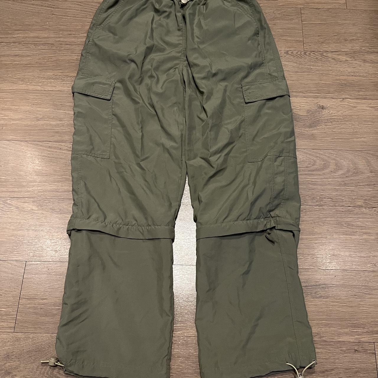 Vintage Y2K parachute baggy streetwear cargo pants.... - Depop