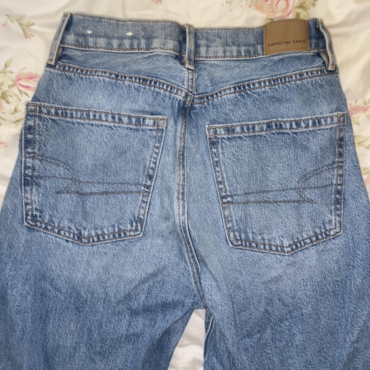 american eagle high rise 90s flare jeans distressed... - Depop