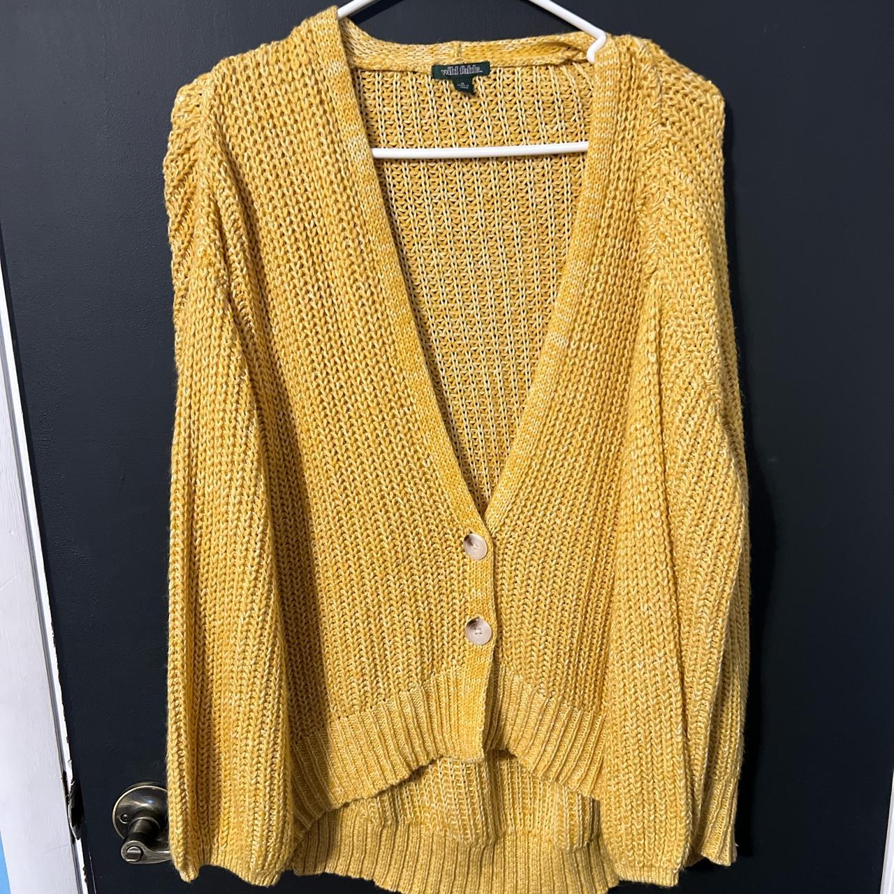 * gorgeous WILD FABLE yellow knit cardigan sweater*... - Depop