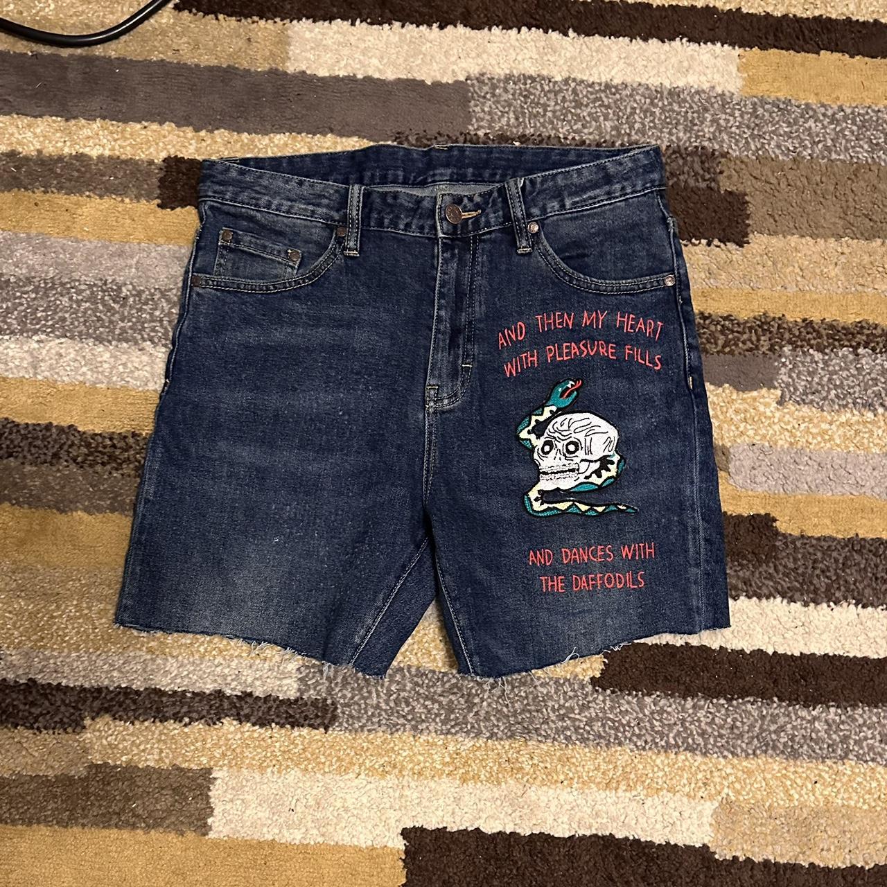 custom gucci type jorts bought in 20’ in west africa... - Depop