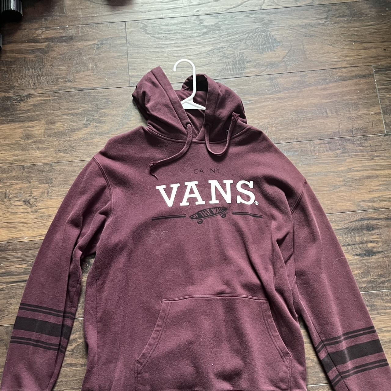 Maroon vans hoodie Depop