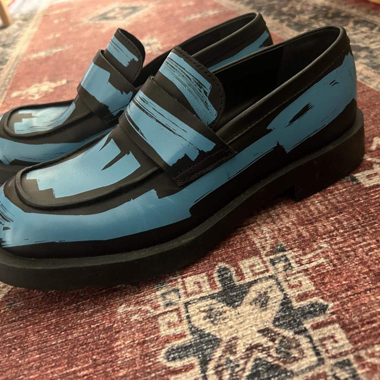 Women’s Camper Black and blue leather loafers