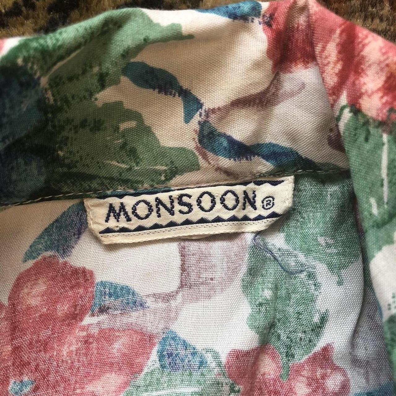 Monsoon Women's Green and Blue Blouse | Depop