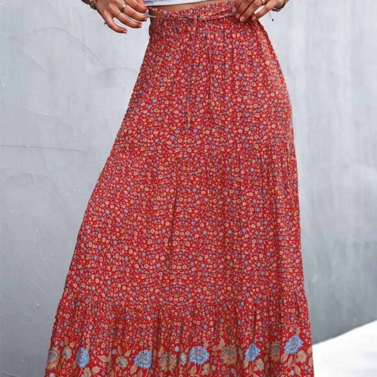 Source Unknown Women's Maxi Skirt - Red/Multi - M… - image 4