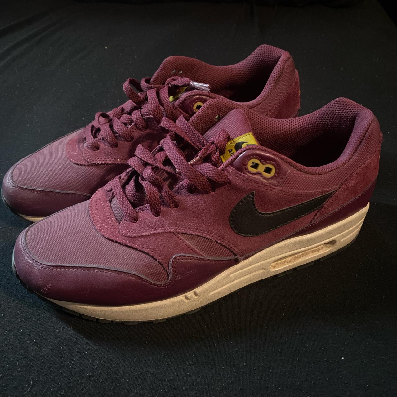 Nike Air Max burgundy and white trainers Depop