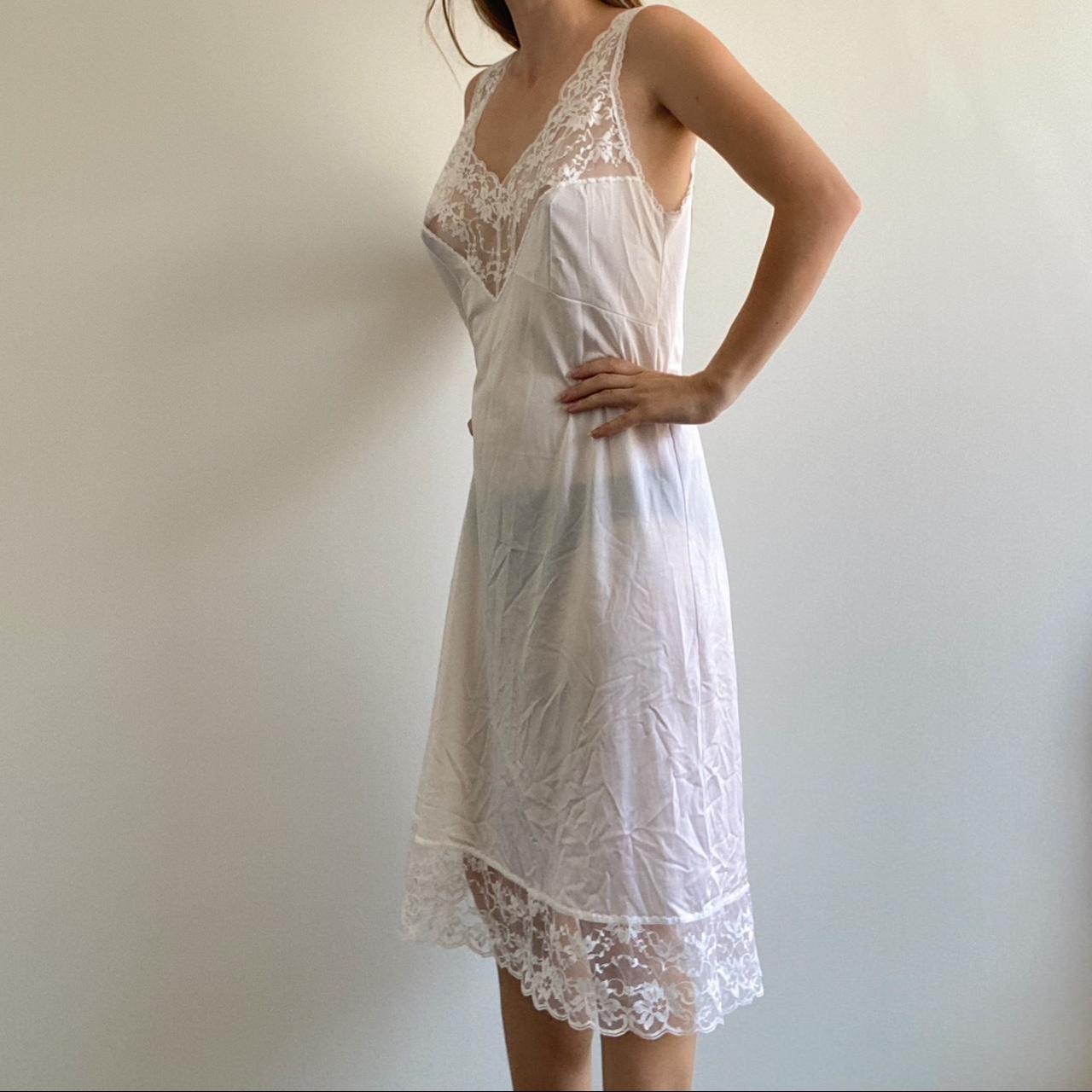 Vintage white slip dress Size 16 would fit... Depop