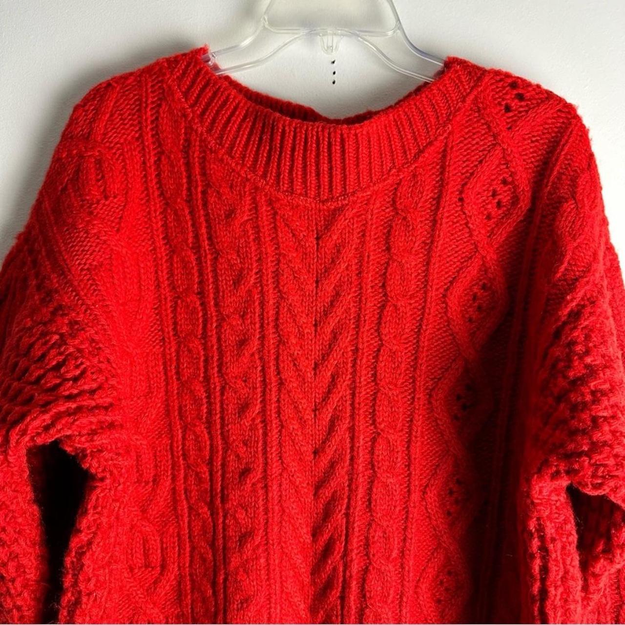 Red Album by Kenzo 100% Wool Heavy Chunky Knit - Depop