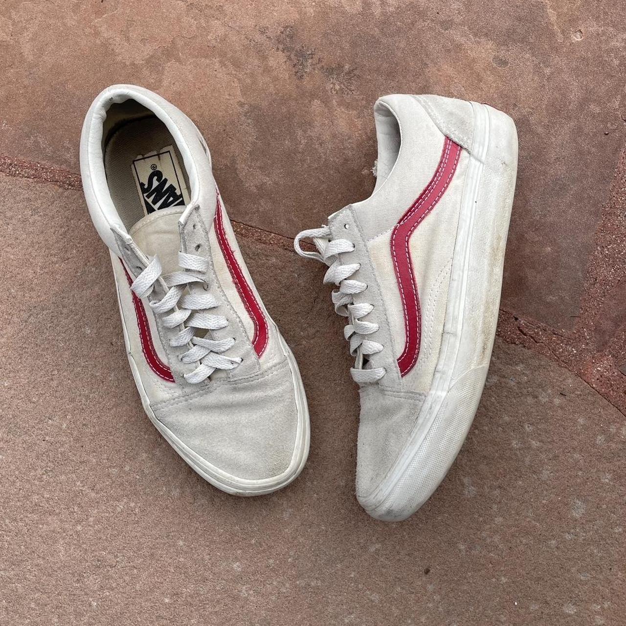 Vans Old Skool Rococo Red cream canvas suede Depop
