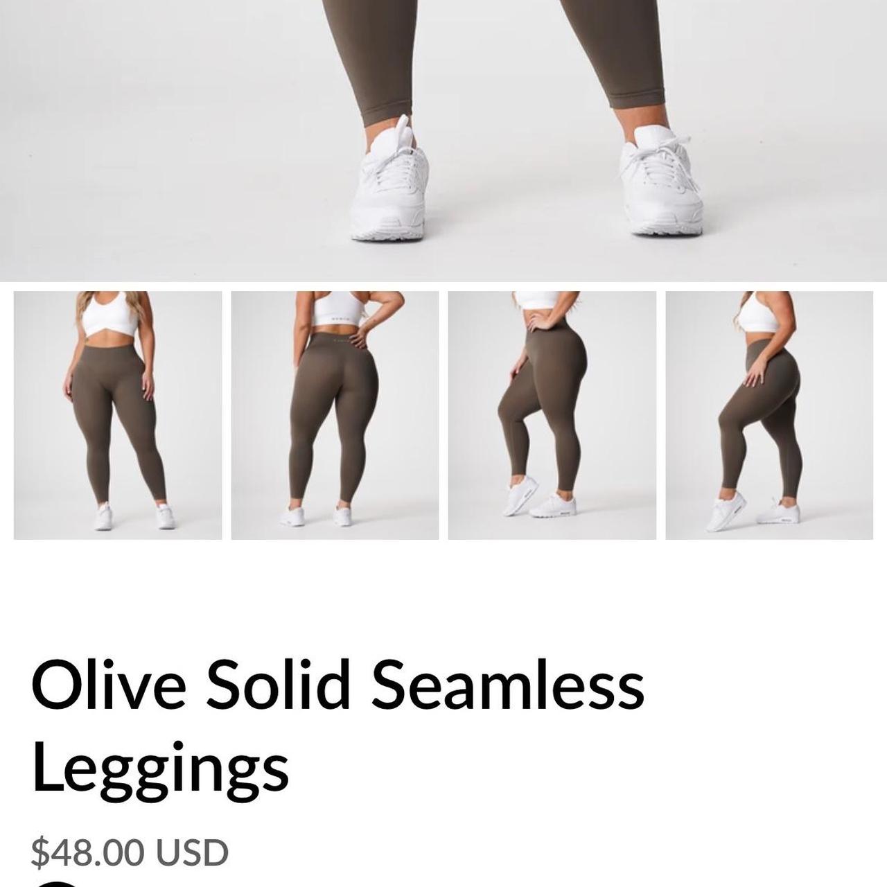 NVGTN Olive Solid Seamless Leggings Only worn a few - Depop