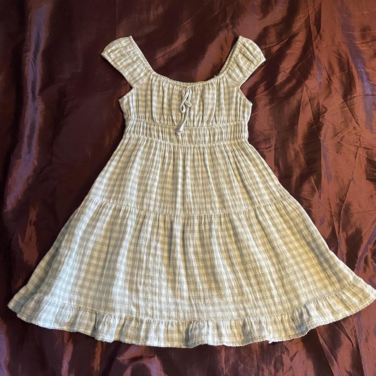 Gingham babydoll milkmaid dress Size M. Best fits... - Depop