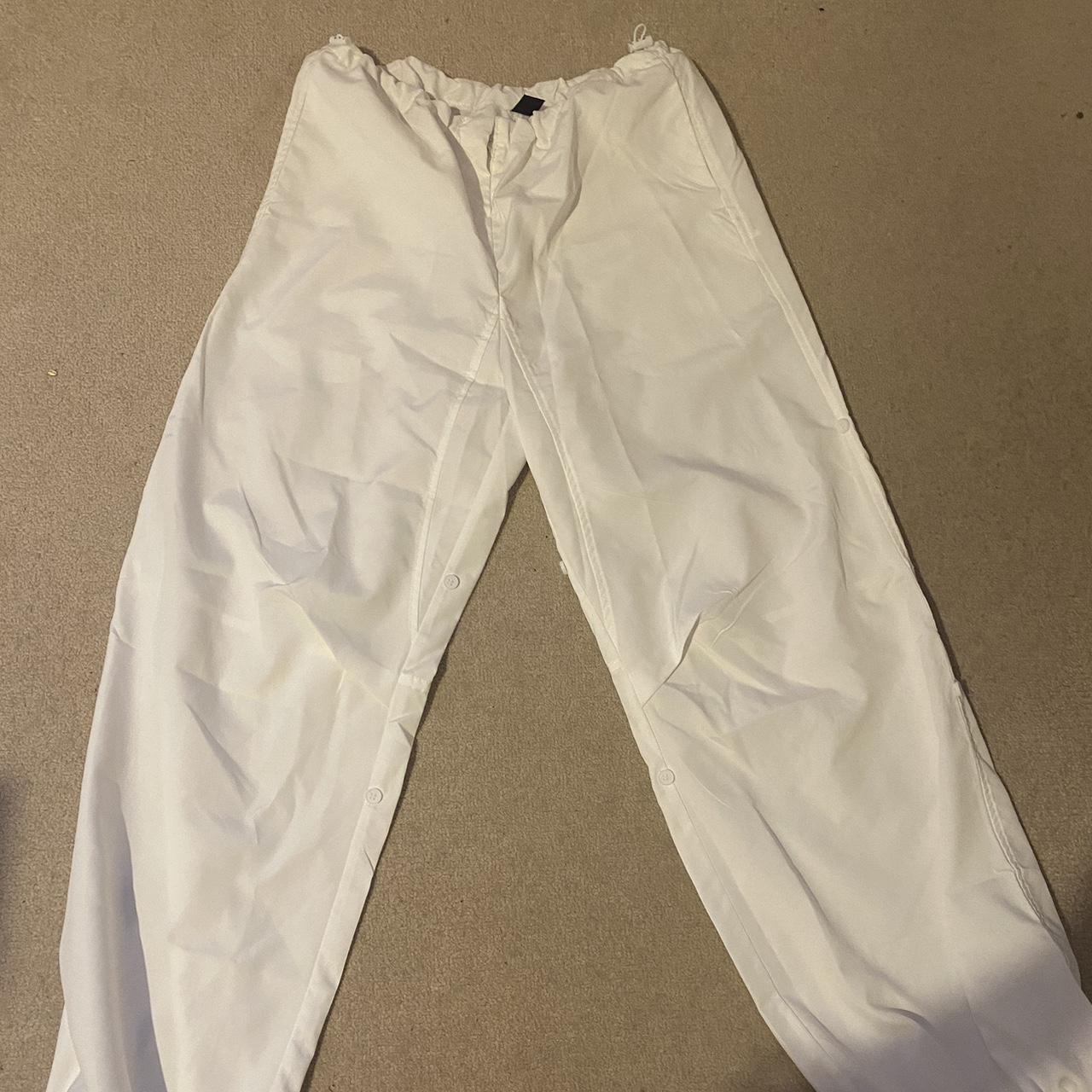 most perfect pair of white parachute pants love... - Depop