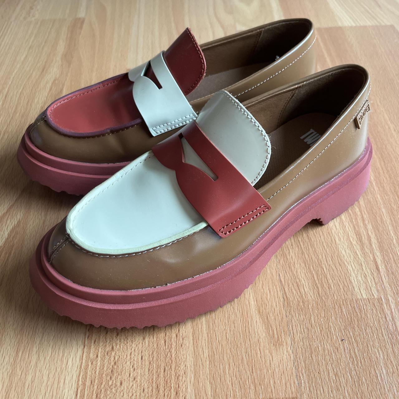 Camper twin leather loafers Worn once, Depop