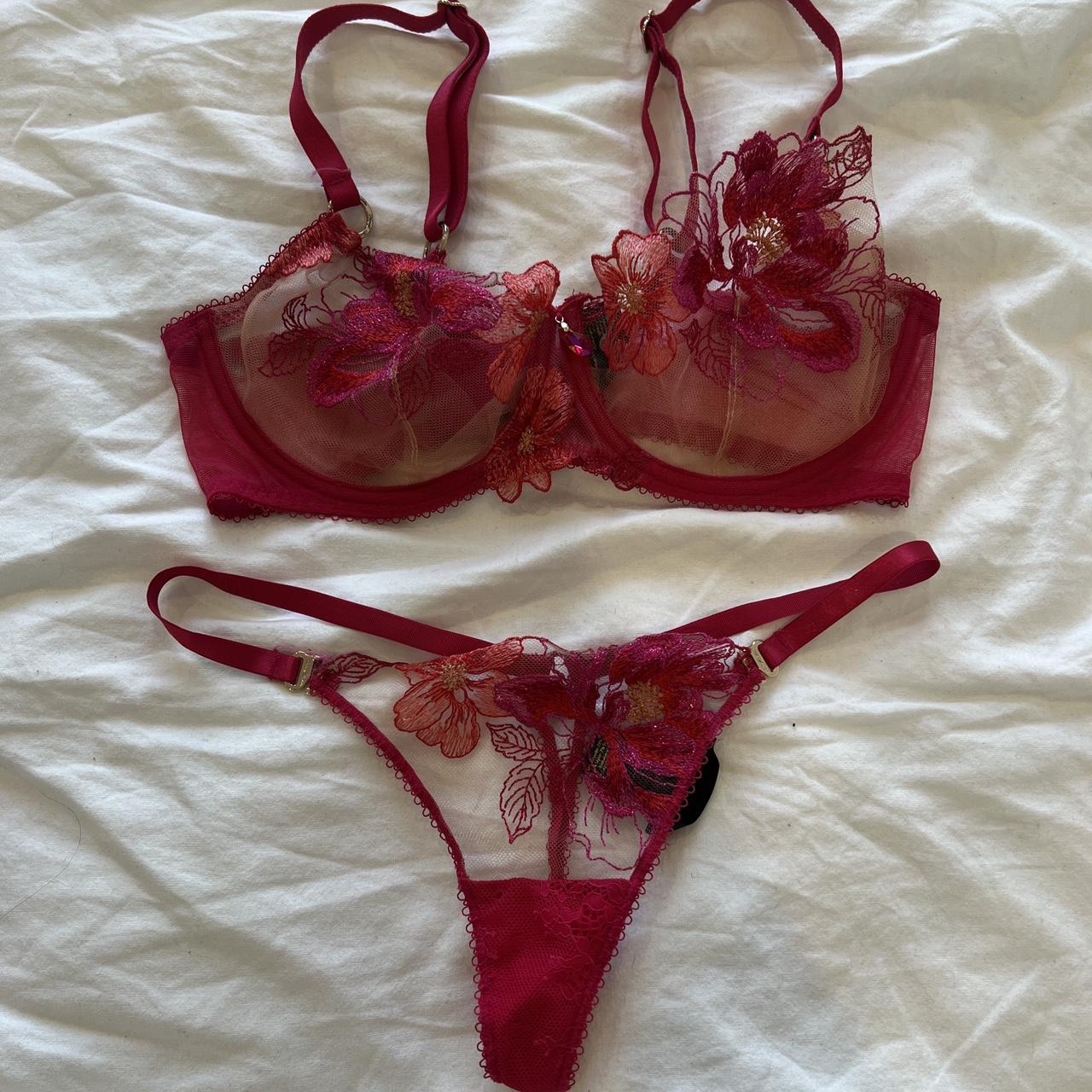 Honey birdette set Size 10DD bra XXS thong - Depop