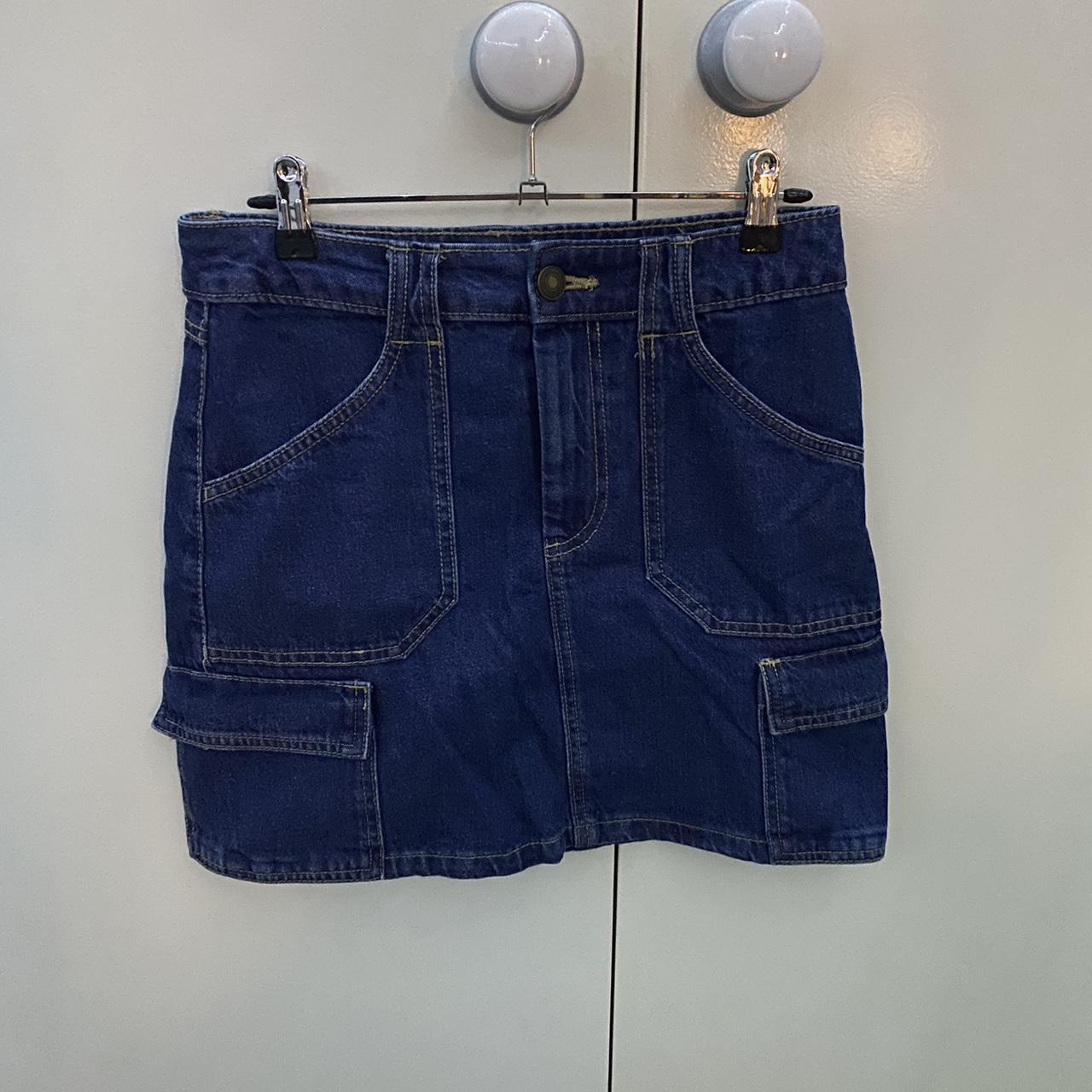 Blue denim cargo mini skirt from Kmart