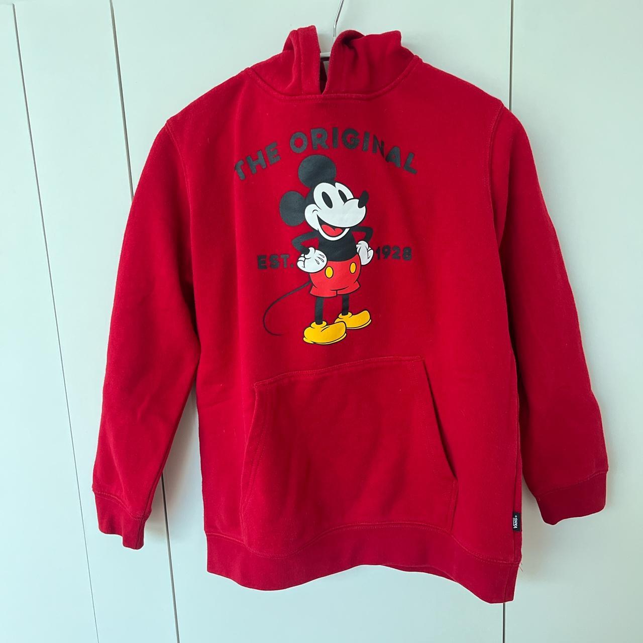 Vans x Mickey Mouse 90th Classic Hoodie in Red Depop