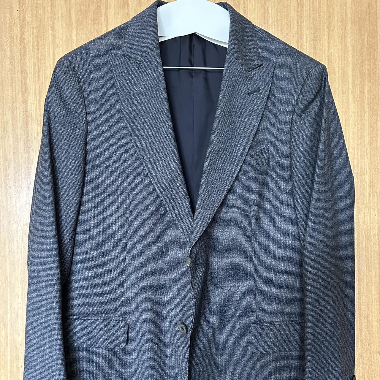 Men’s grey& navy Tailored Suit (Jacket and... - Depop