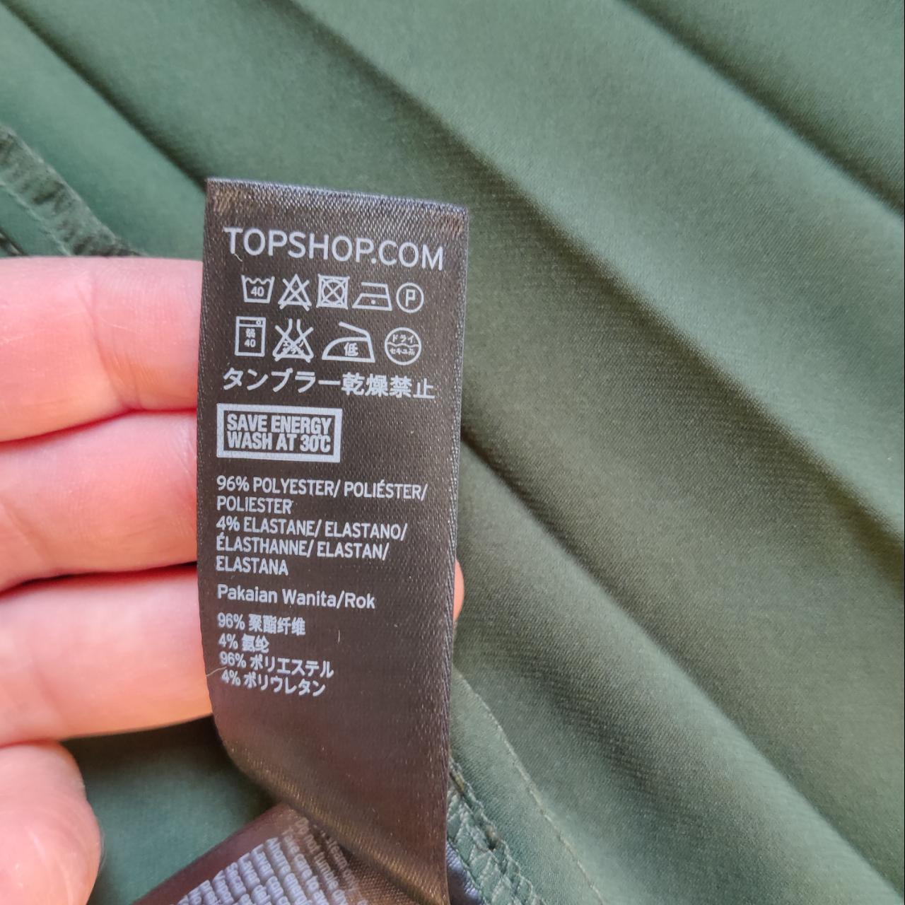 Topshop forest green pleated midi skirt UK size