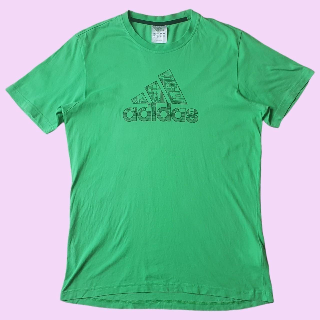 adidas t shirt green and white