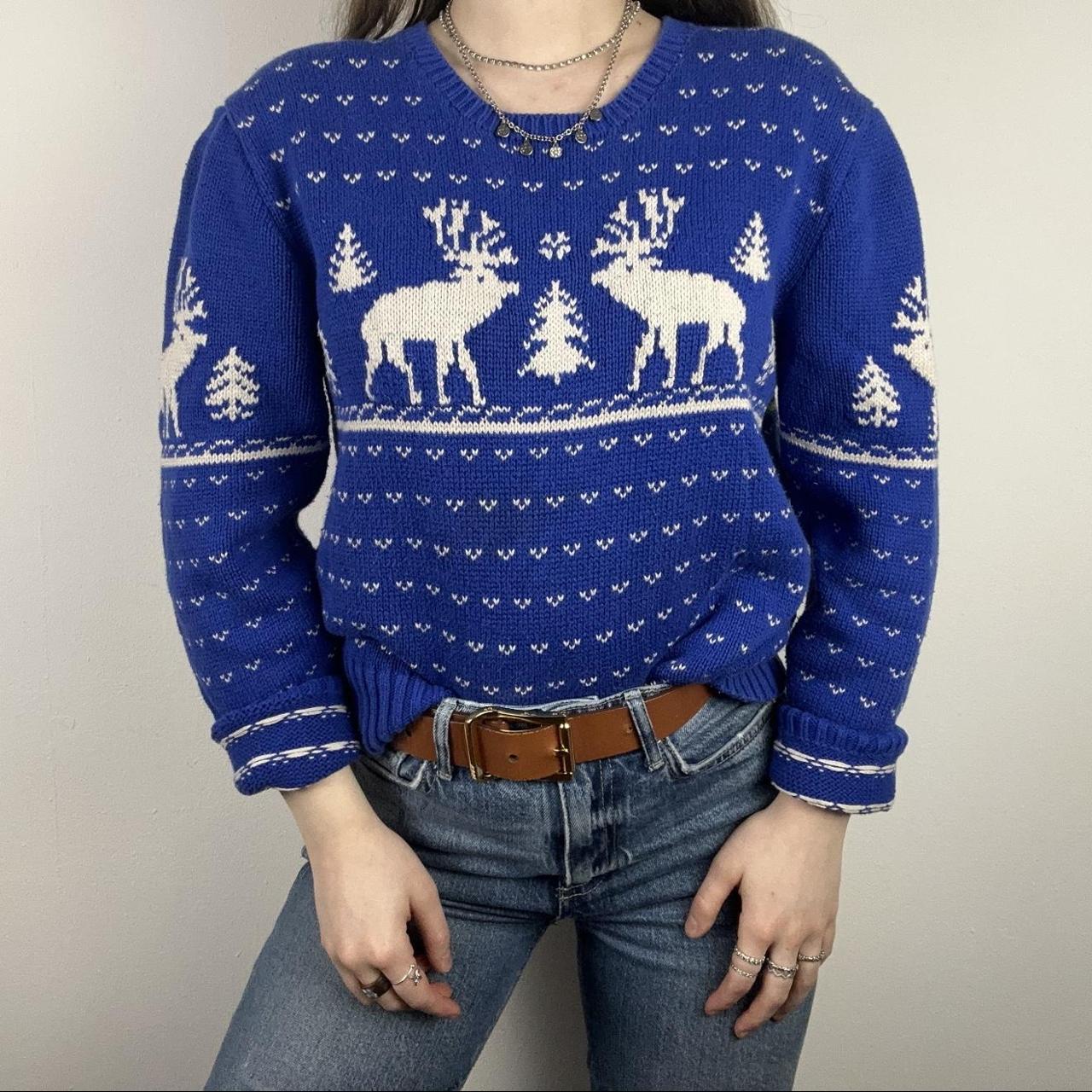 Ralph Lauren Polo Blue Moose & Tree Jumper Size:... - Depop