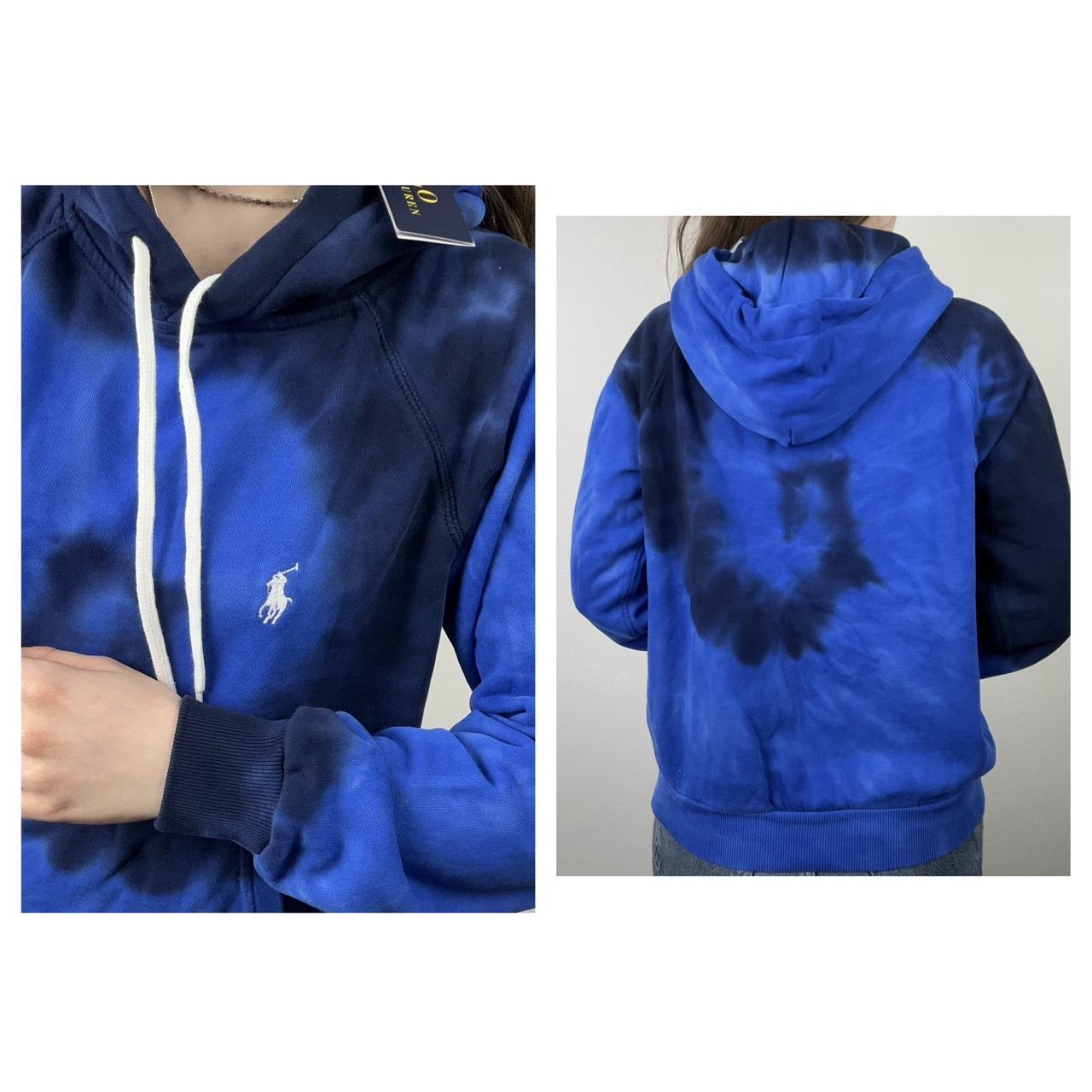 Polo Ralph Lauren Women's Blue And Navy Hoodie | Depop