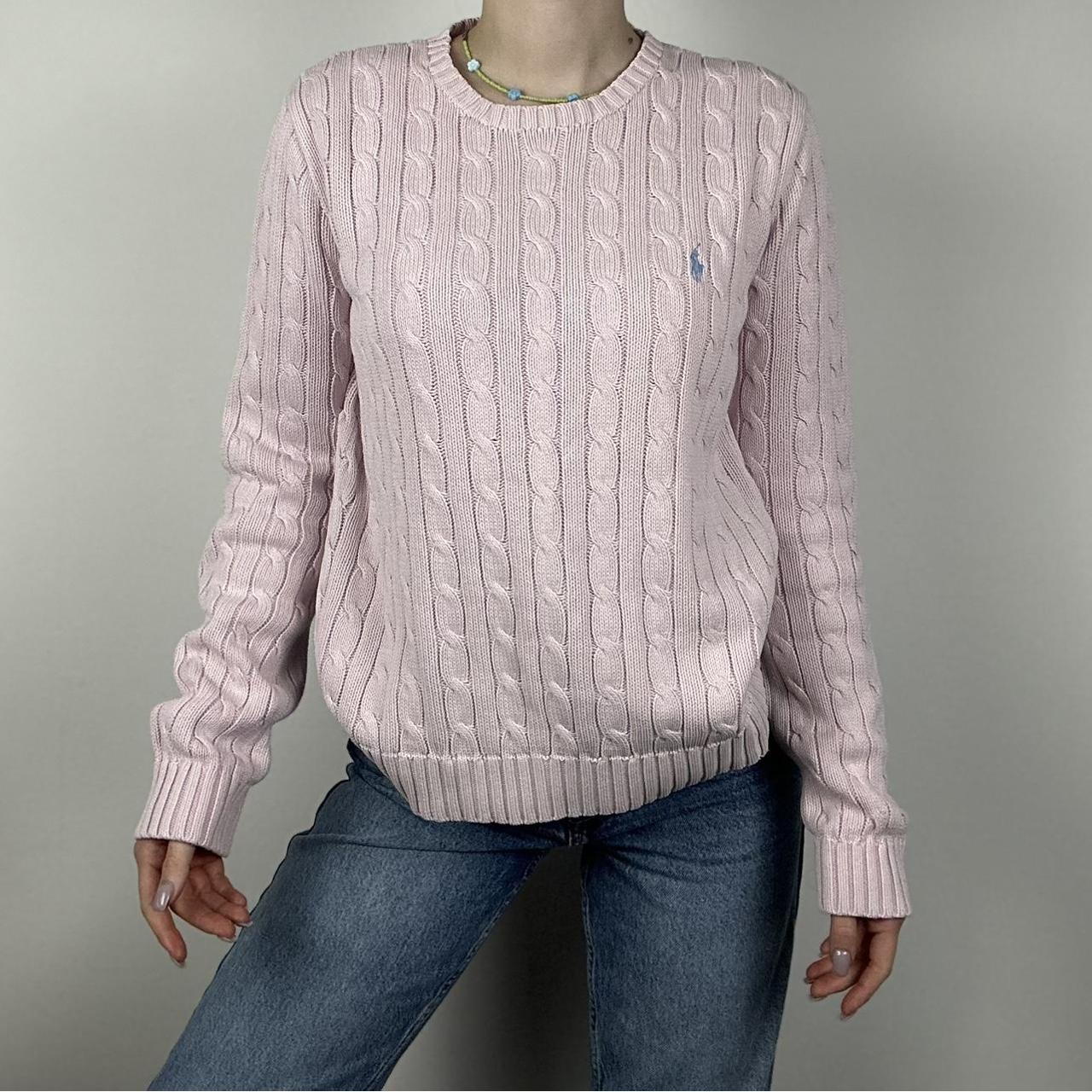 Ralph Lauren Baby Pink Cable Knit Jumper Size... Depop