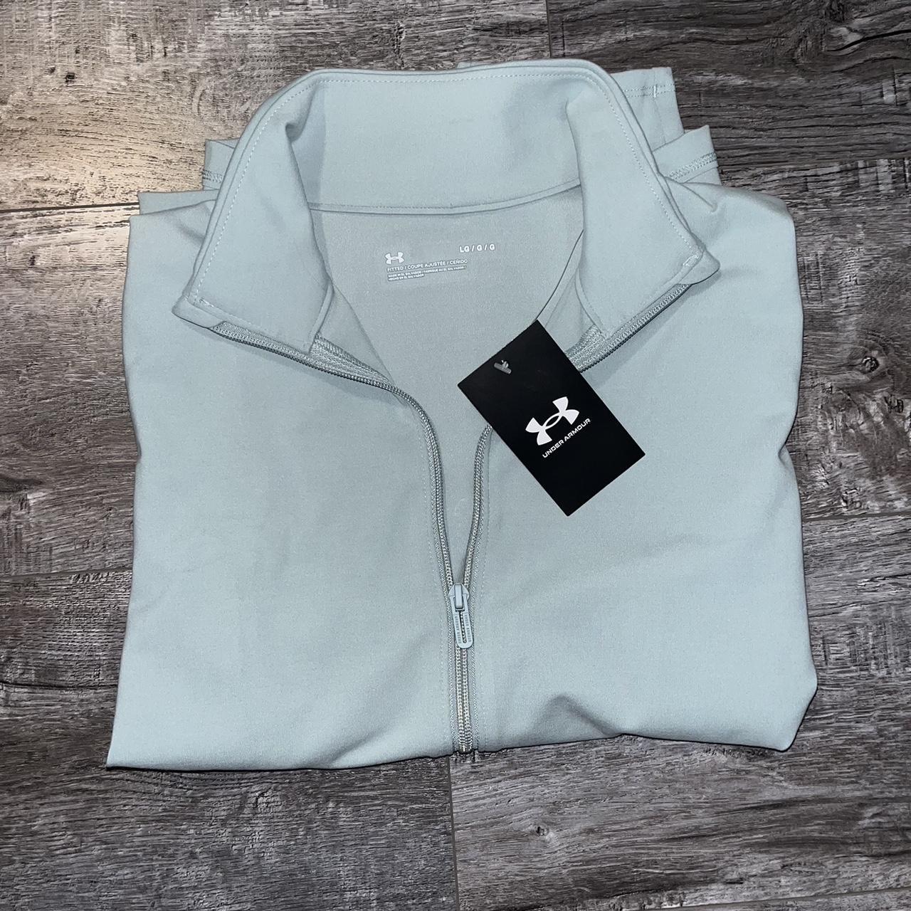 under armour light blue jacket. size, L never worn,... Depop