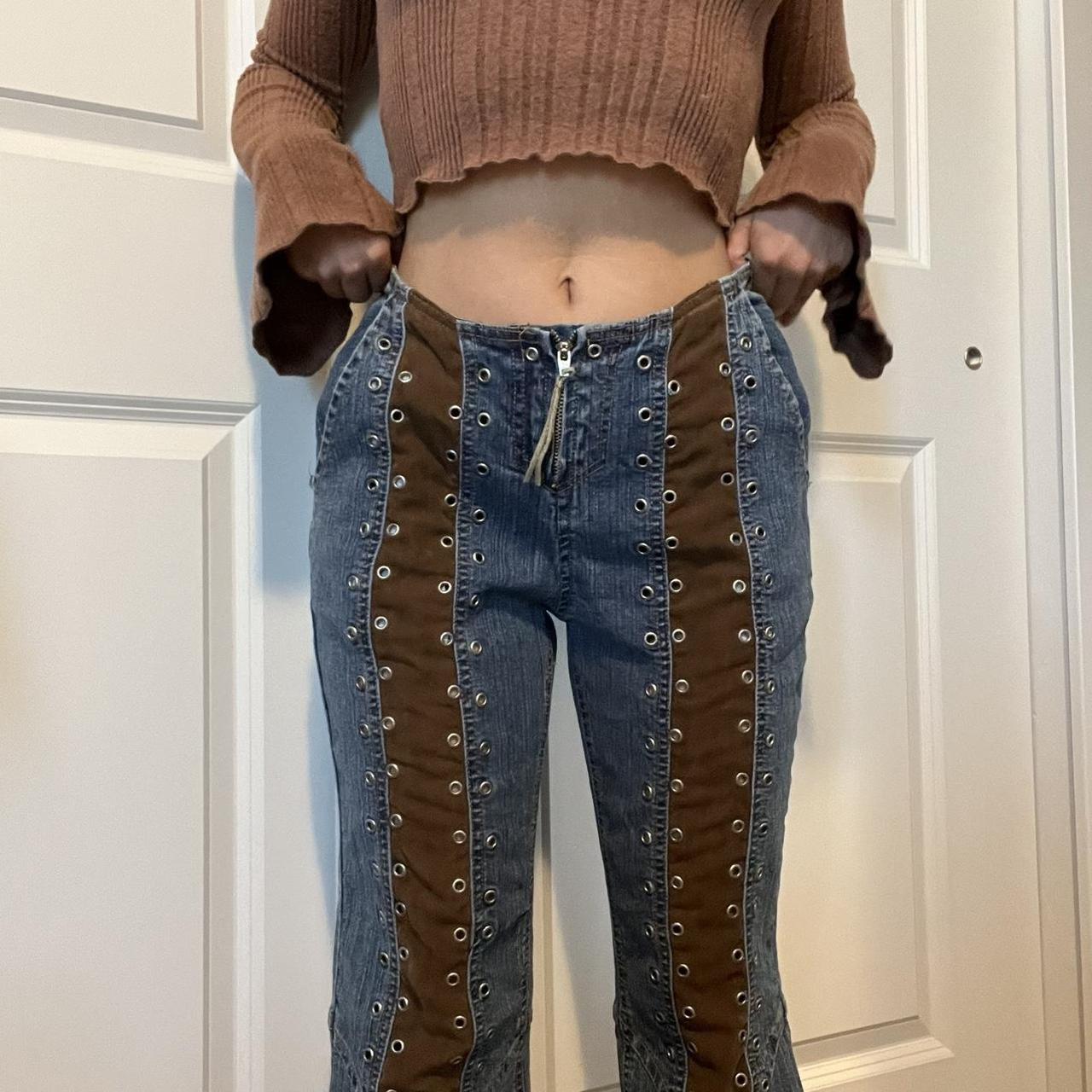 Women's Blue and Brown Jeans Depop