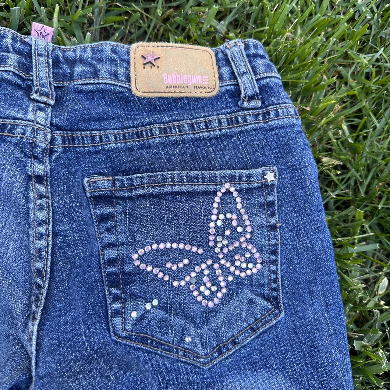 Women's Blue and Pink Jeans Depop