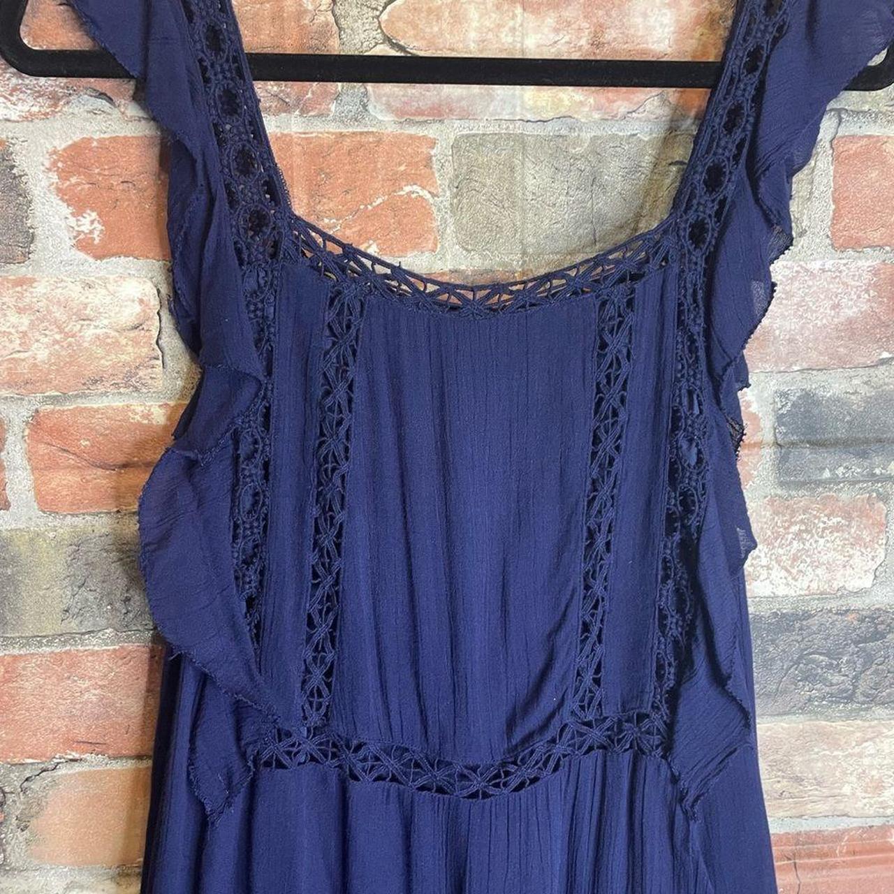 Free People Women's Blue Dress | Depop