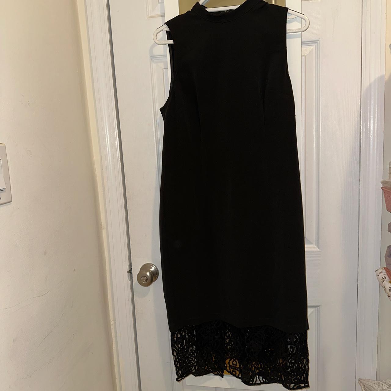 Fitted Black mid length black pencil dress. New