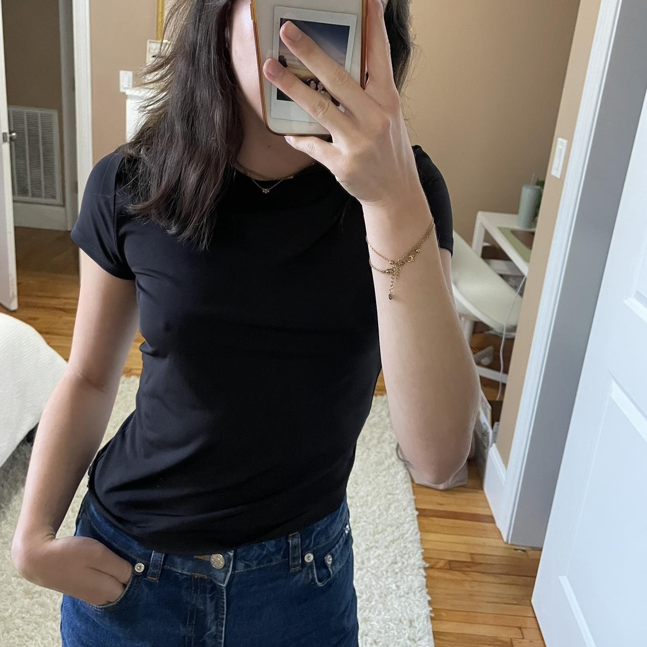 DYNAMITE tight black t shirt size S never worn,... Depop