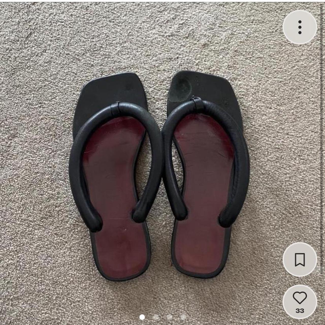 Staud rio shoe leather flip flops Wear on the toes Depop