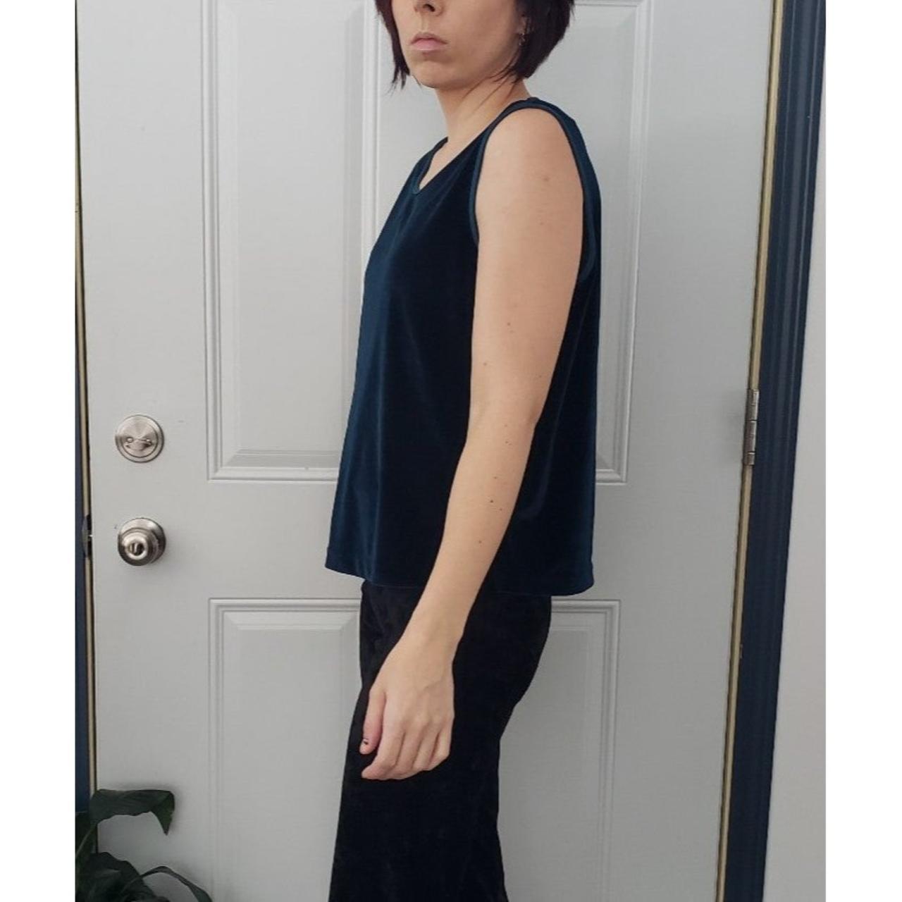 Green Velvet Sleeveless Top Hard to tell in... Depop